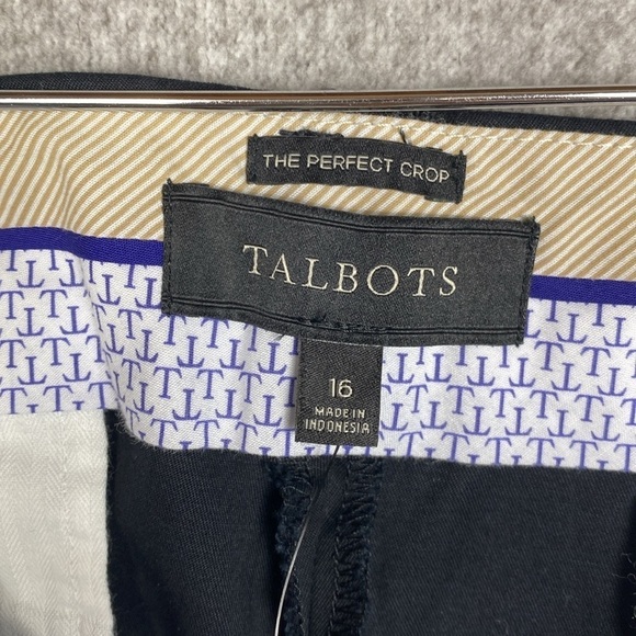 Talbots perfect crop business casual pants true black size 16 office basics - Picture 3 of 6